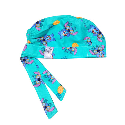 Gorro Medico Quirúrgico Enfermeria, muñequito con piñas celeste