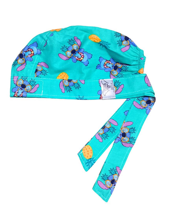 Gorro Medico Quirúrgico Enfermeria, muñequito con piñas celeste