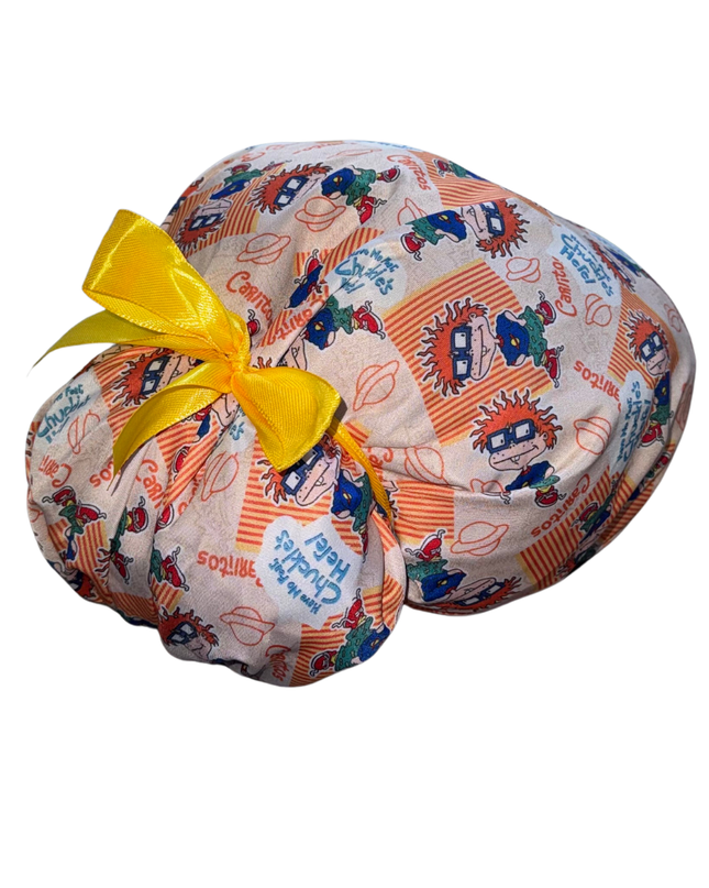 Gorro Medicoquirúrgico Pediatrian Enferi Rugrats Caricatura2 Naranja Unitalla