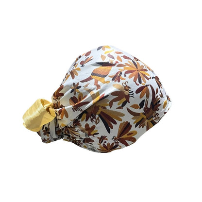 Gorro Quirúrgico - Tipo Bordado Mexicano - Listón - Beige