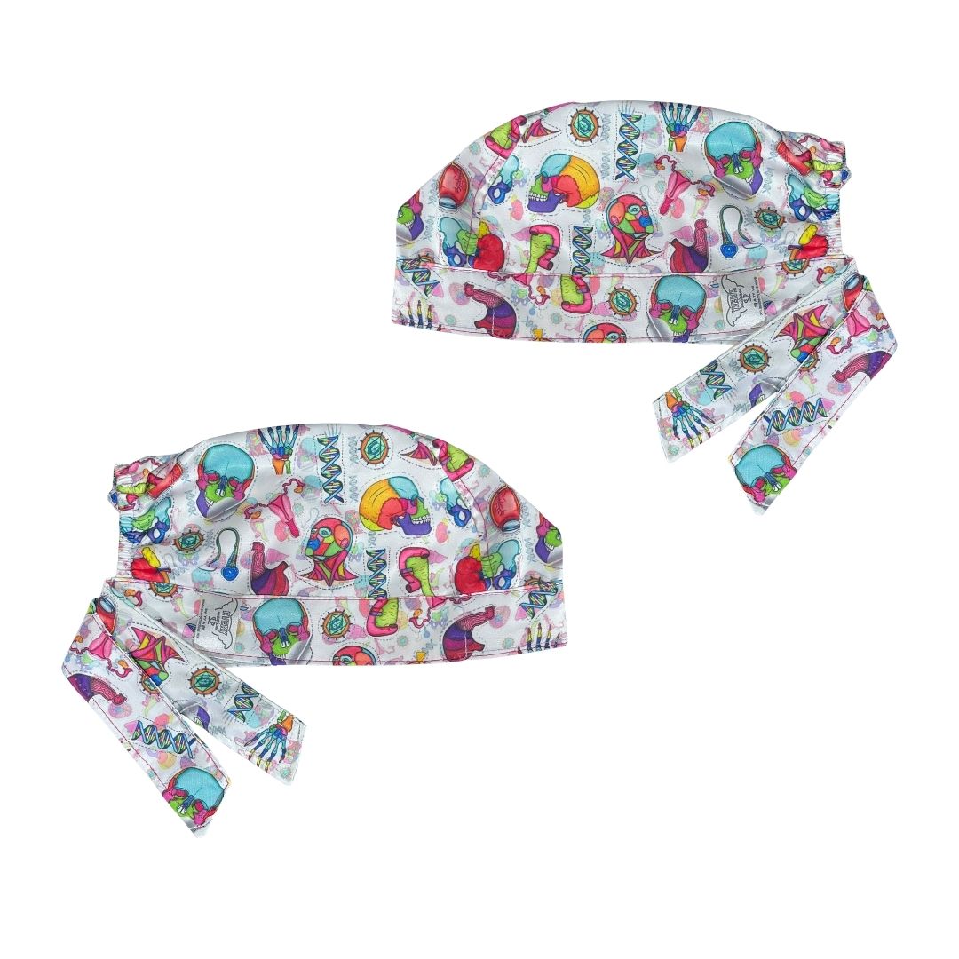 Gorro Medico Quirúrgico - Anatomía Humana - Versalius - Blanco