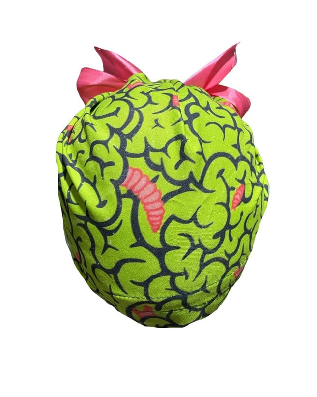 Gorro Medico Quirúrgico - Día De Muertos - Halloween - Cerebro Zombie - Listón