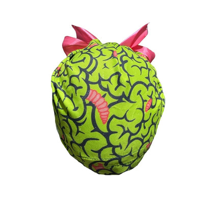 Gorro Medico Quirúrgico - Día De Muertos - Halloween - Cerebro Zombie - Listón