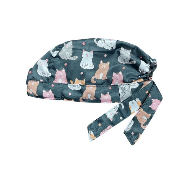 Gorro Medico Quirúrgico - Gatitos - Negro