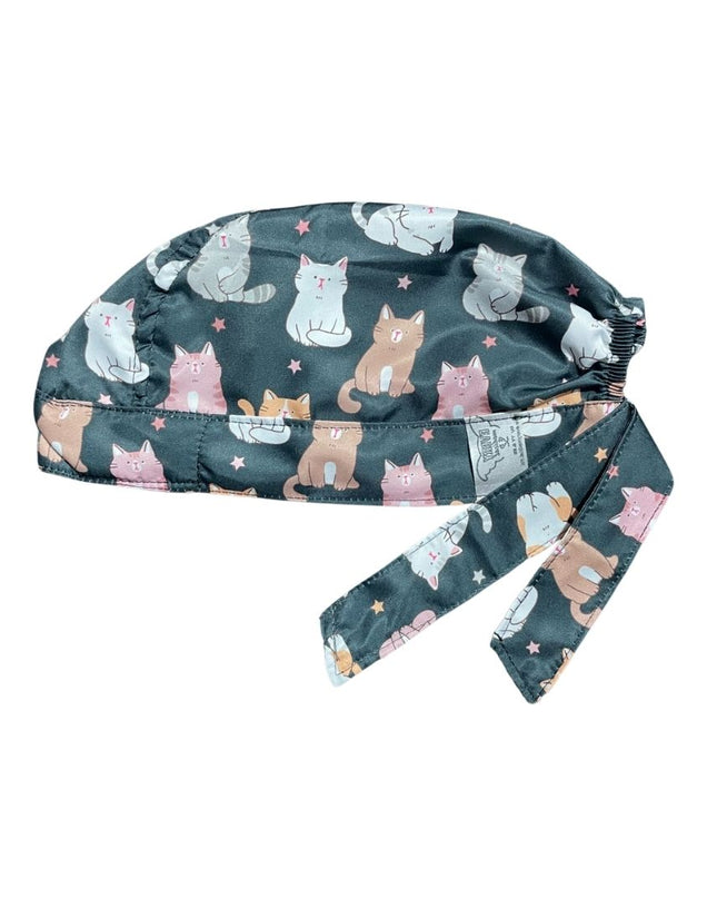 Gorro Medico Quirúrgico - Gatitos - Negro