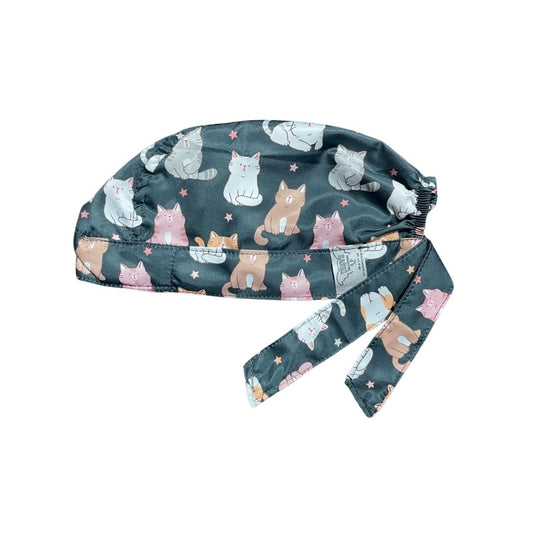 Gorro Medico Quirúrgico - Gatitos - Negro