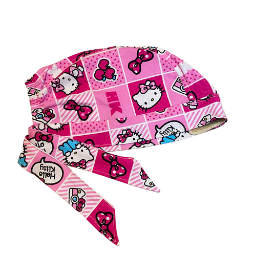 Gorro Quirúrgico Hello Kitty Rosa Cordones - Antisudor