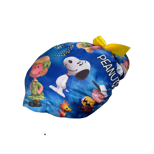 Gorro Medico Quirúrgico Snoopy Gris - Listones - Antisudor (azul)