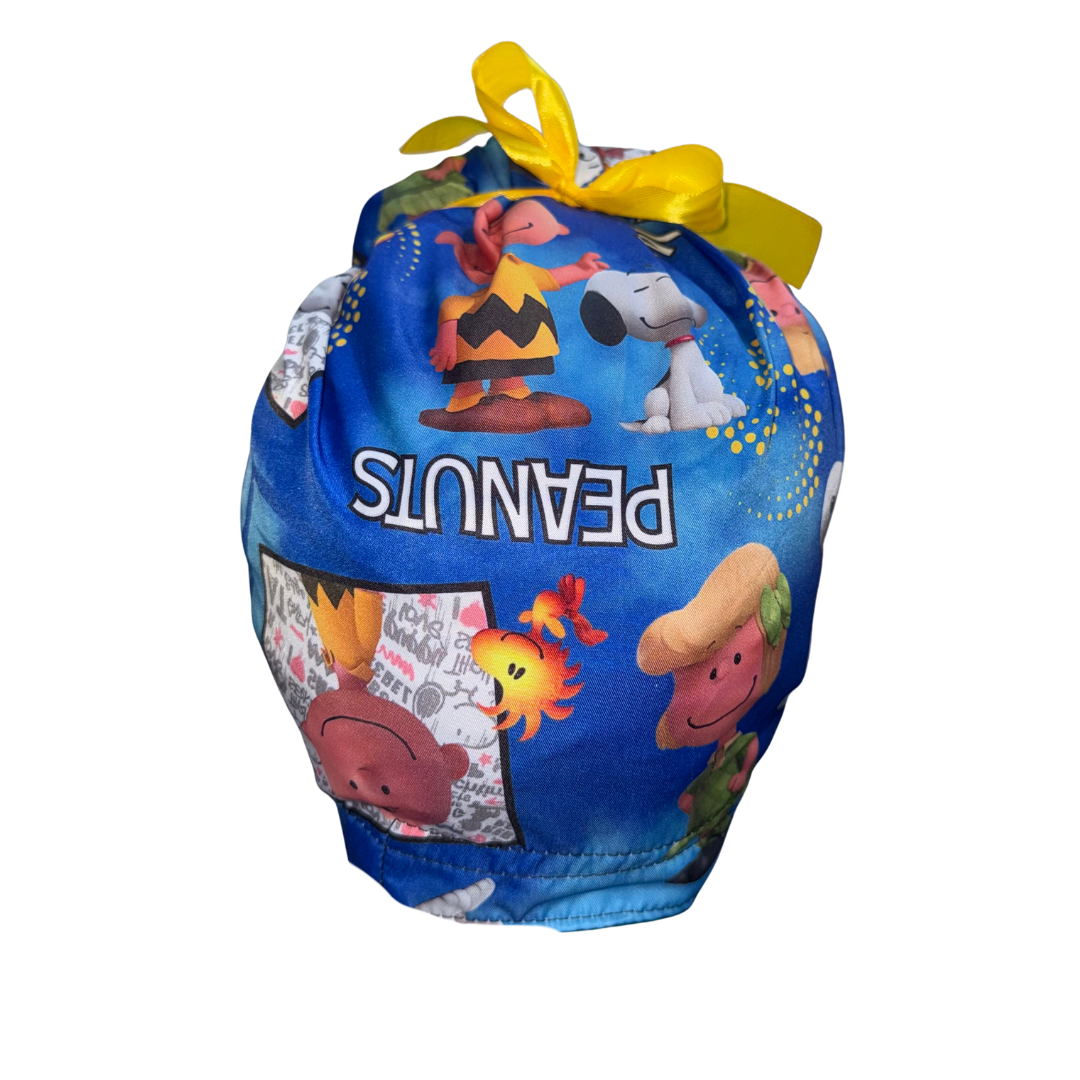 Gorro Medico Quirúrgico Snoopy Gris - Listones - Antisudor (azul)