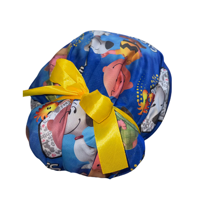 Gorro Medico Quirúrgico Snoopy Gris - Listones - Antisudor (azul)