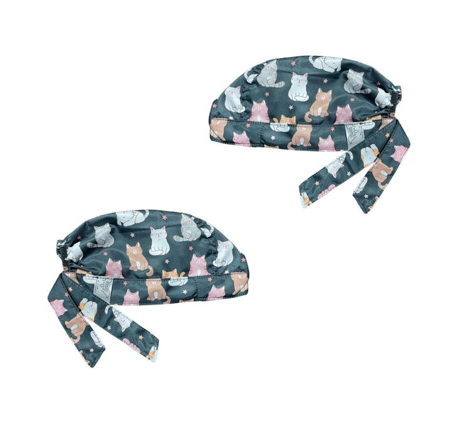 Gorro Medico Quirúrgico - Gatitos - Negro