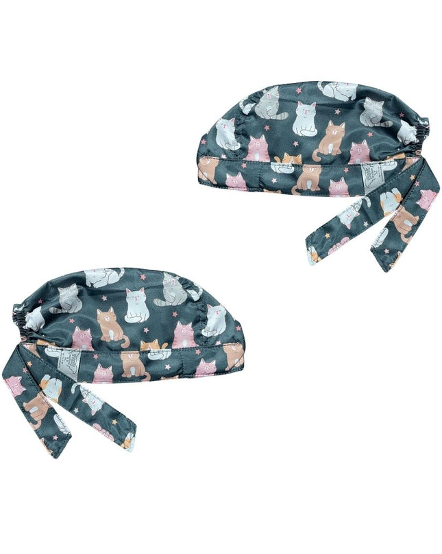 Gorro Medico Quirúrgico - Gatitos - Negro