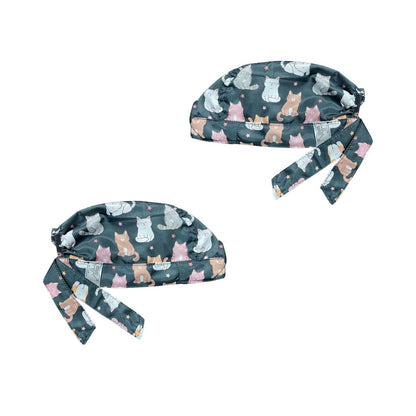 Gorro Medico Quirúrgico - Gatitos - Negro