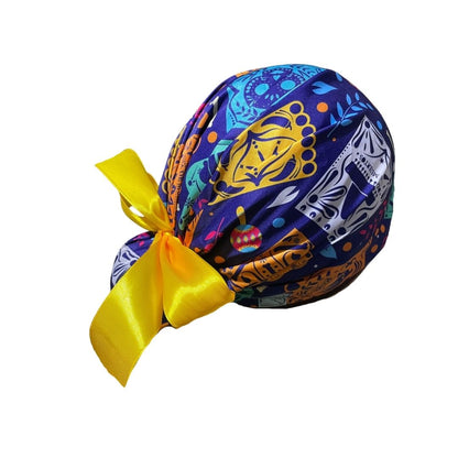 Gorro Medico Quirúrgico - Día De Muertos - Halloween - Papel Picado - Listón