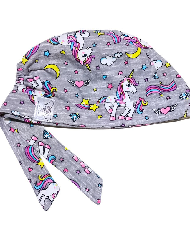 Gorro Quirúrgico Unicornios Kwai - Antisudor - Pediatria Gris