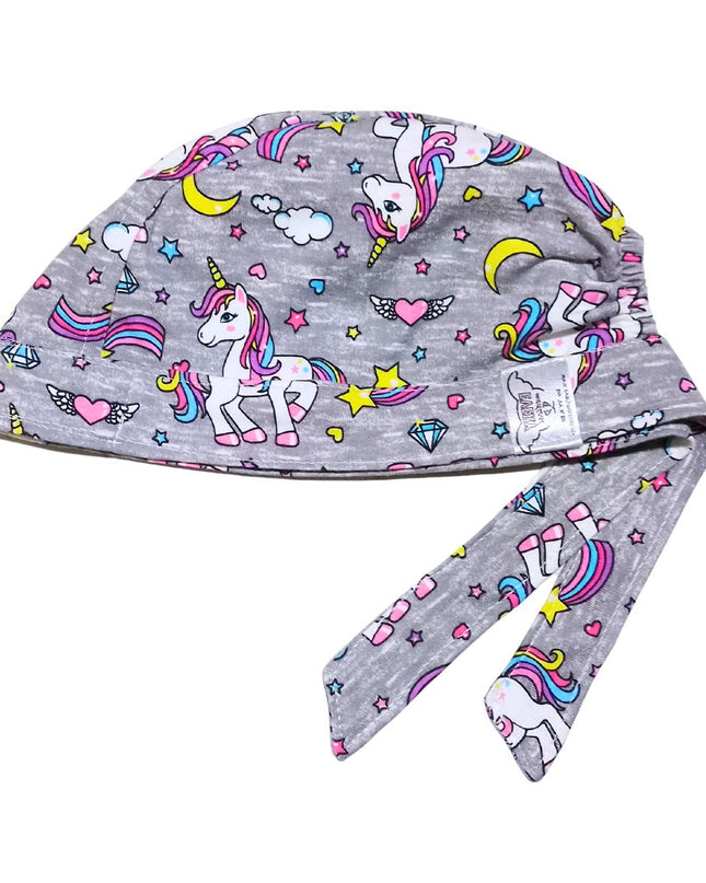 Gorro Quirúrgico Unicornios Kwai - Antisudor - Pediatria Gris