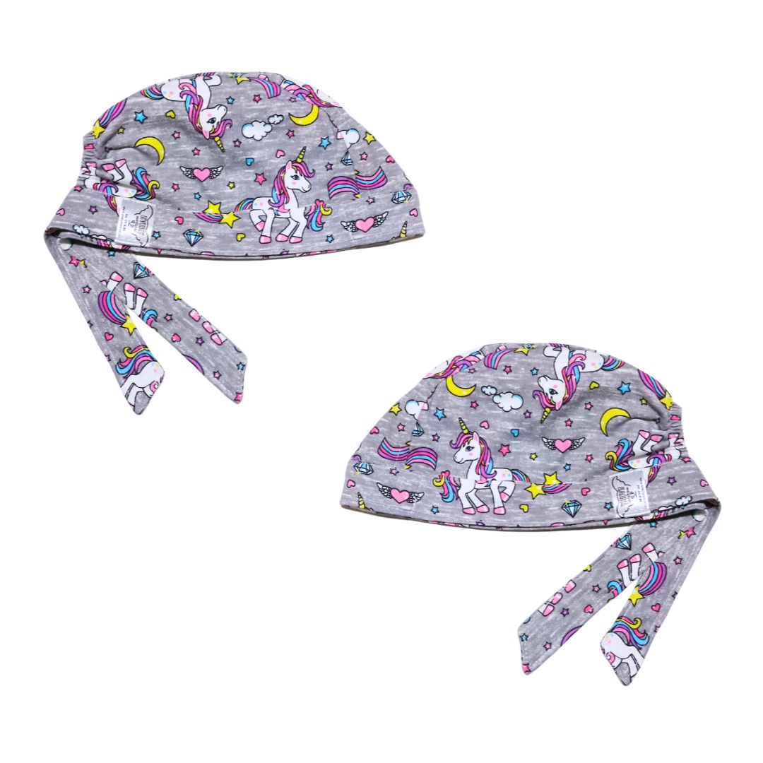 Gorro Quirúrgico Unicornios Kwai - Antisudor - Pediatria Gris