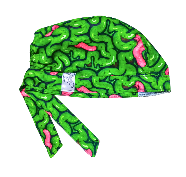 Gorro Medico Quirúrgico - Estampado - Cerebro Zombie  - Verde