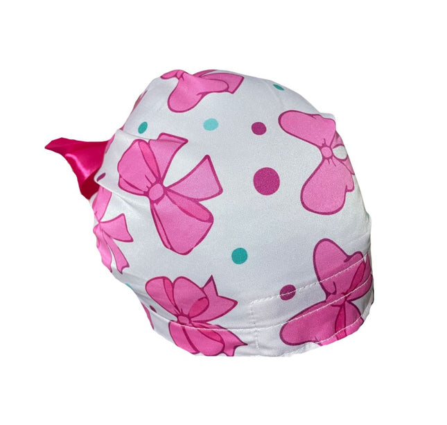 Gorro Medico Quirúrgico - Hospital - Moño Coquette - Listón - Rosa