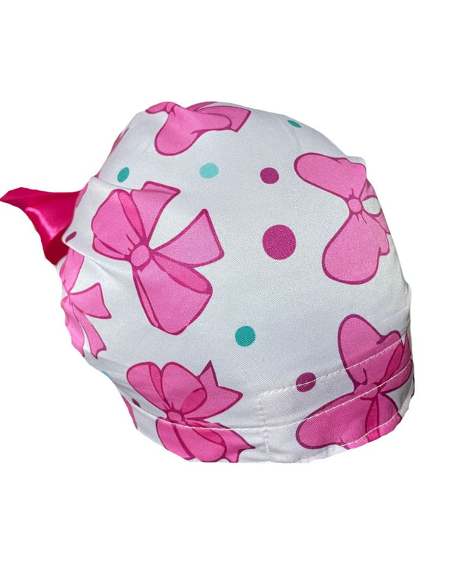 Gorro Medico Quirúrgico - Hospital - Moño Coquette - Listón - Rosa