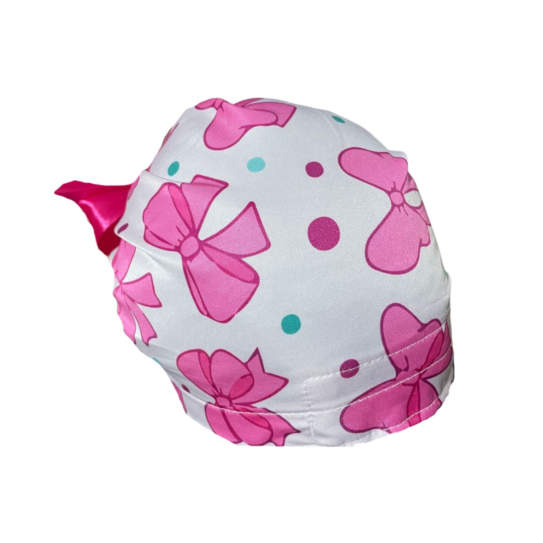 Gorro Medico Quirúrgico - Hospital - Moño Coquette - Listón - Rosa