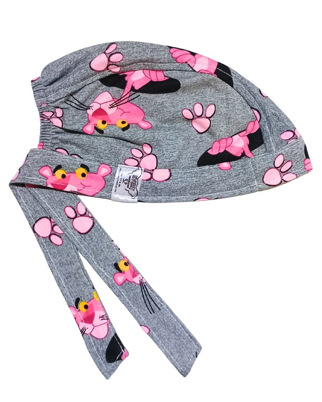 Gorro Medico Quirúrgico Enfermeria Pantera Rosa Pink Panther Gris