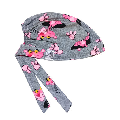 Gorro Medico Quirúrgico Enfermeria Pantera Rosa Pink Panther Gris