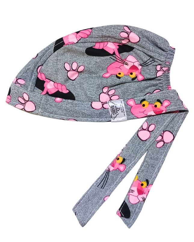 Gorro Medico Quirúrgico Enfermeria Pantera Rosa Pink Panther Gris