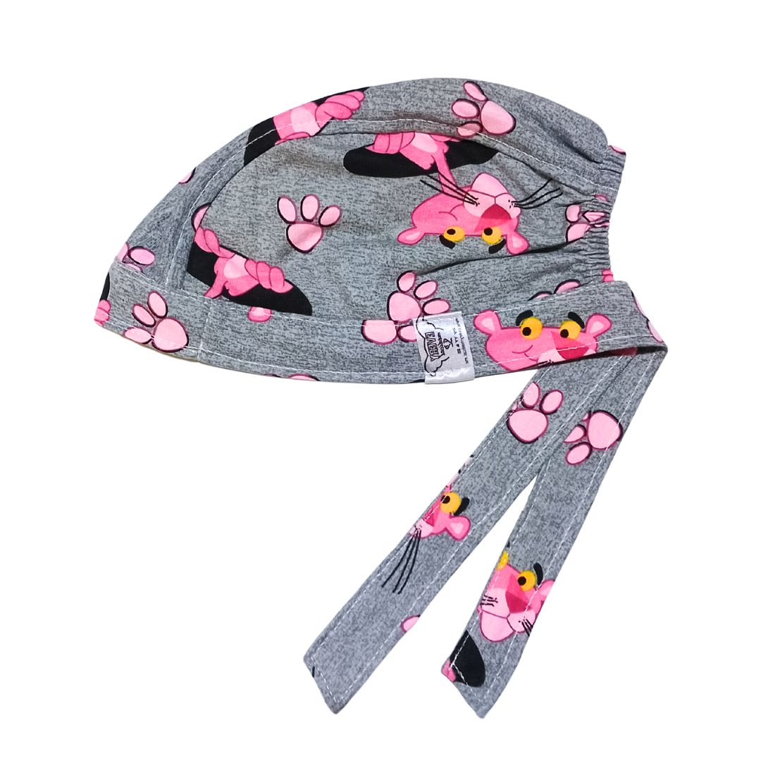 Gorro Medico Quirúrgico Enfermeria Pantera Rosa Pink Panther Gris