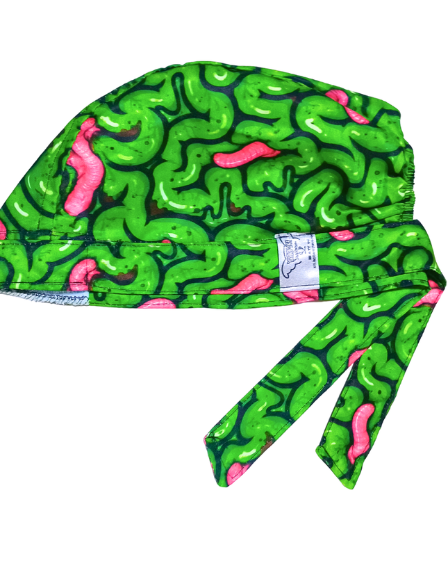 Gorro Medico Quirúrgico - Estampado - Cerebro Zombie  - Verde