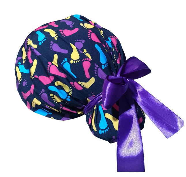 Gorro Medico Quirúrgico enfermeria Clinica podologia Pies Foot Listones negro