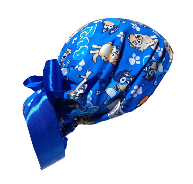 Gorro Quirúrgico Medico Perrito Blue- Listones Azul Rey