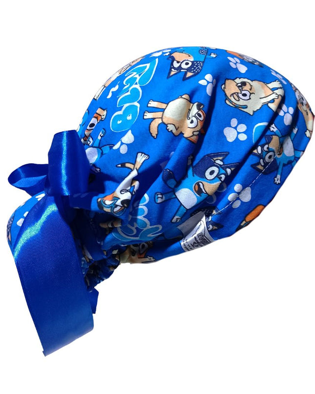 Gorro Quirúrgico Medico Perrito Blue- Listones Azul Rey