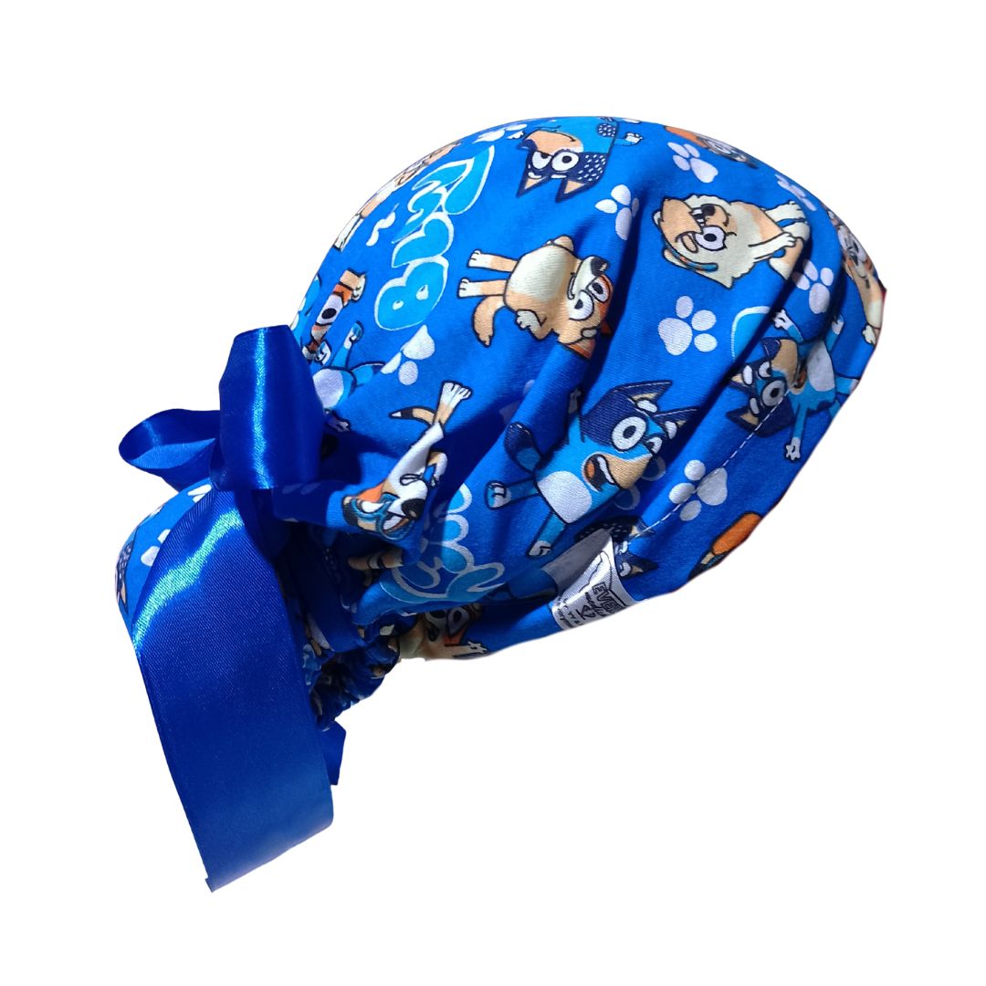 Gorro Quirúrgico Medico Perrito Blue- Listones Azul Rey