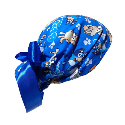 Gorro Quirúrgico Medico Perrito Blue- Listones Azul Rey