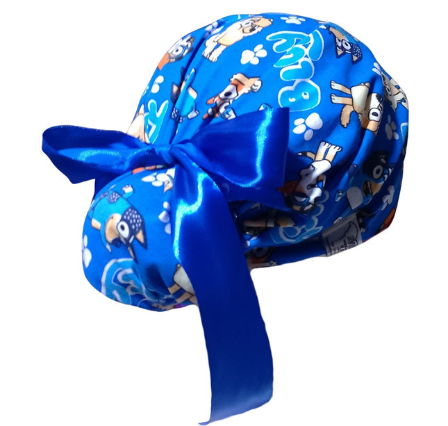 Gorro Quirúrgico Medico Perrito Blue- Listones Azul Rey