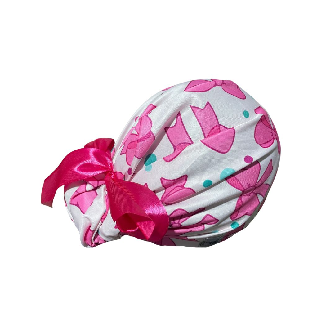Gorro Medico Quirúrgico - Hospital - Moño Coquette - Listón - Rosa
