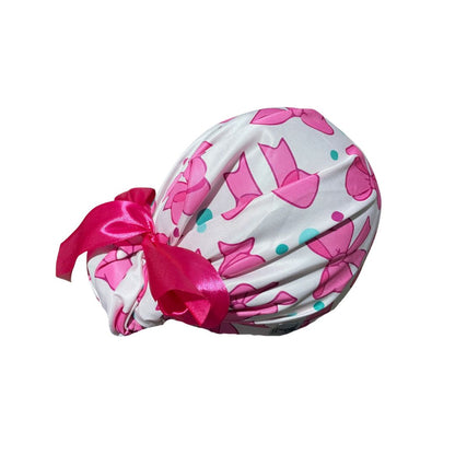 Gorro Medico Quirúrgico - Hospital - Moño Coquette - Listón - Rosa