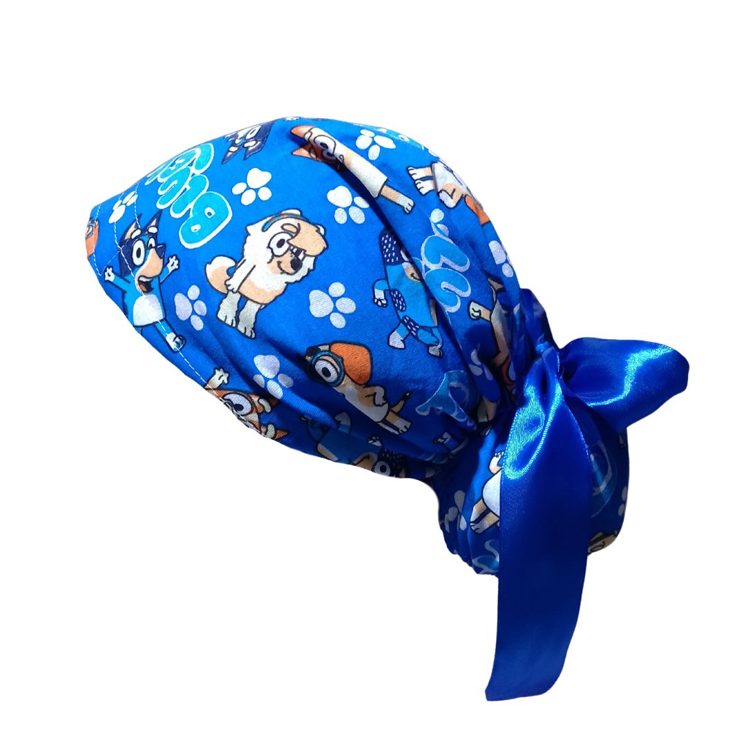 Gorro Quirúrgico Medico Perrito Blue- Listones Azul Rey