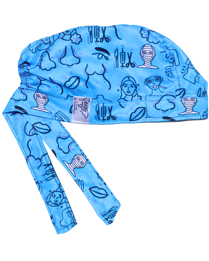Gorro Medico Quirúrgico - Cirugía Plástica - Reconstructiva - Estética celeste