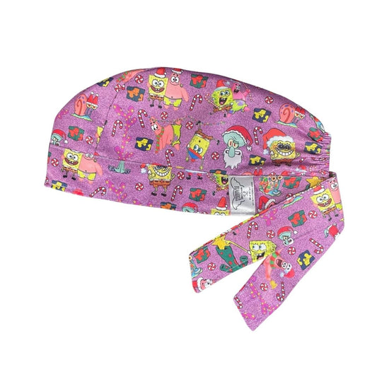 Gorro Medico Quirúrgico - Bob Esponja - Calamardo - Navidad - Lila