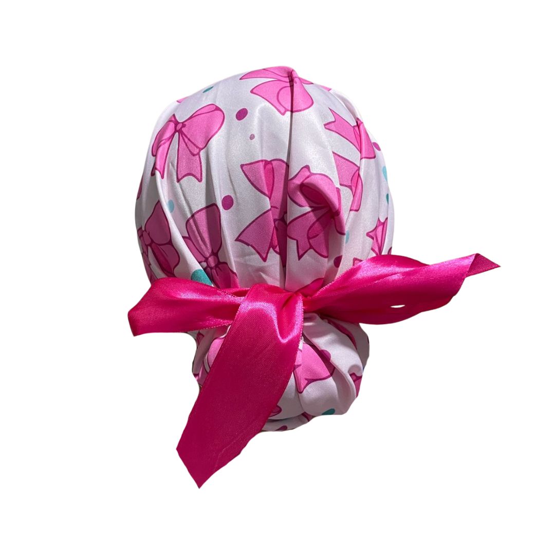 Gorro Medico Quirúrgico - Hospital - Moño Coquette - Listón - Rosa