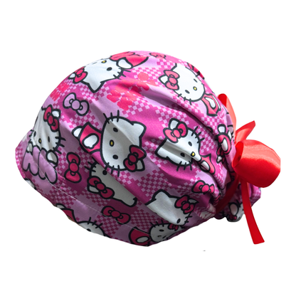 Gorro Quirúrgico Hello Kitty Rosa Listones - Antisudor