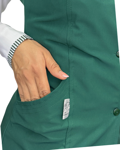 Chaleco Enfermería Clinico Quirurgico Dama CUELLO V Liso Hospital