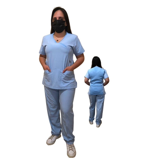 Uniforme Quirúrgico - Mujer - Azul Pastel - Modelo Puebla
