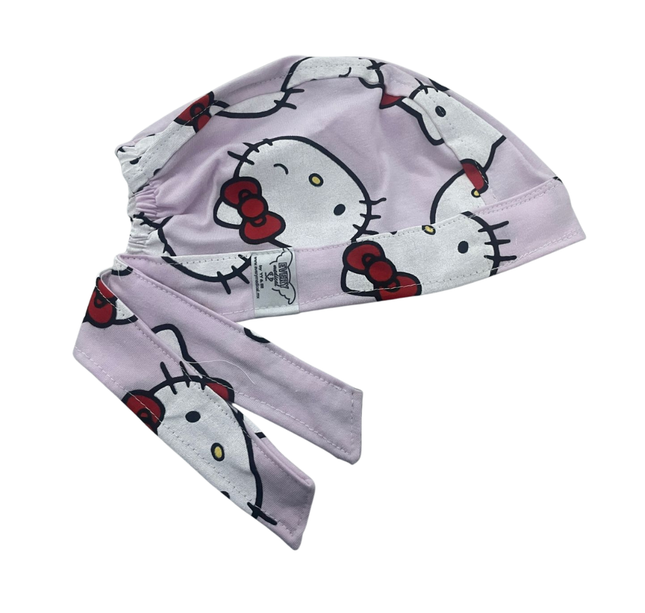 Gorro Quirúrgico Hello Kitty Rosa Cordones - Antisudor - ROSA 4