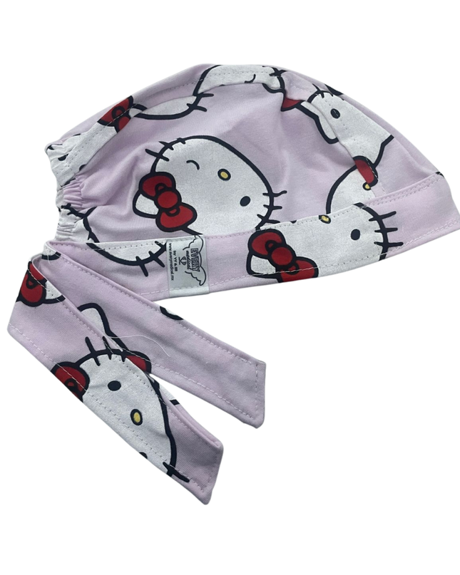 Gorro Quirúrgico Hello Kitty Rosa Cordones - Antisudor - ROSA 4