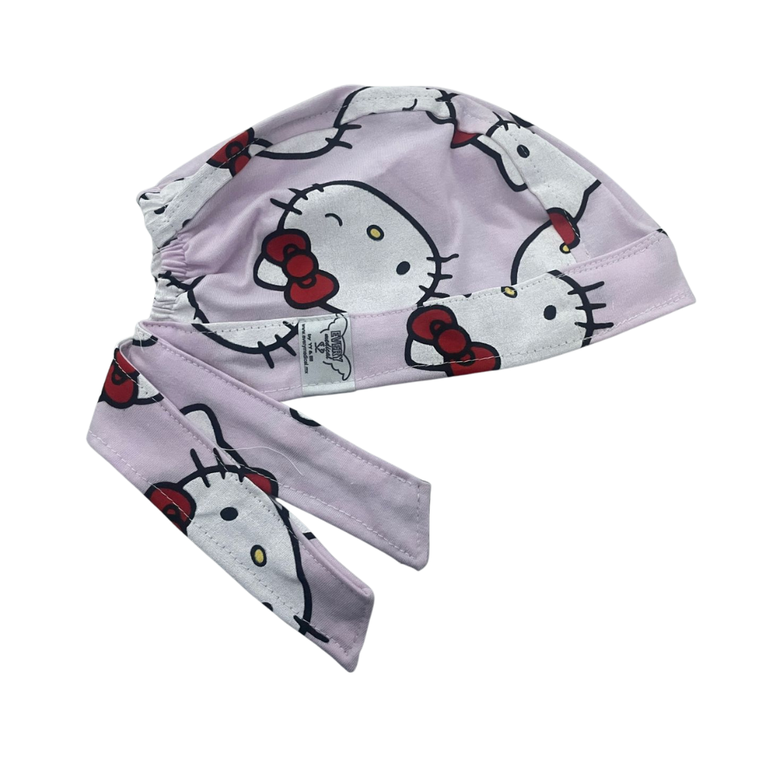 Gorro Quirúrgico Hello Kitty Rosa Cordones - Antisudor - ROSA 4