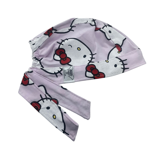 Gorro Quirúrgico Hello Kitty Rosa Cordones - Antisudor - ROSA 4
