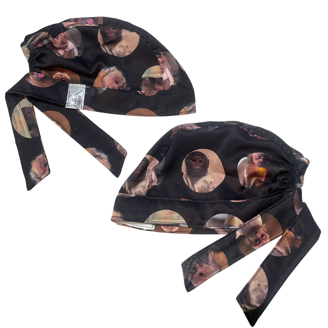 Gorro Medico Quirúrgico Changuito George Doctor Meme Hospita (negro 2)